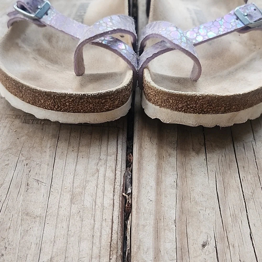 Birkenstock Mayari Lilac Snake Embossed Sandals 7.5 or 38 - Picture 6 of 10